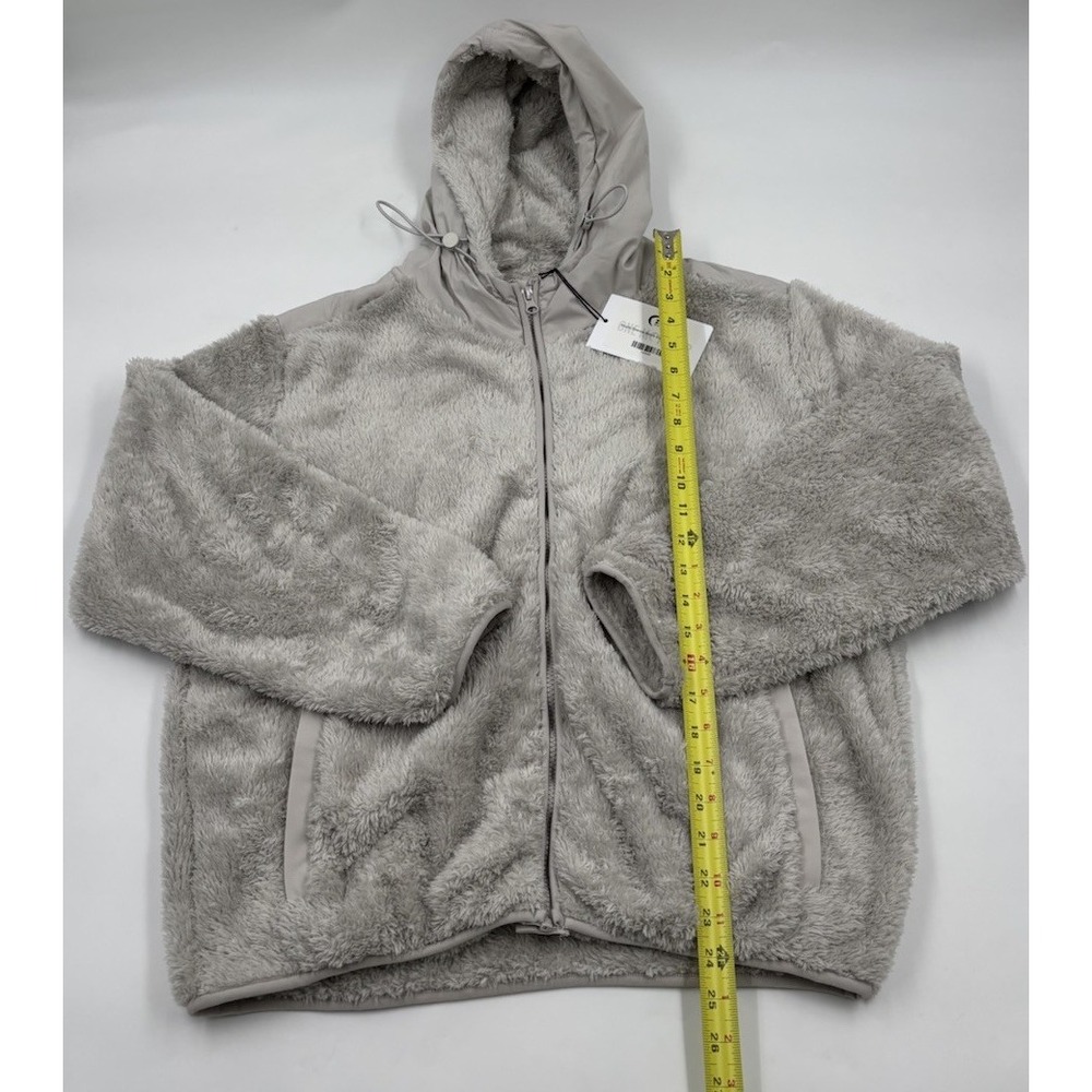 NWT Zyia Active Women's M Polyester Gray Storm Sherpa Block Zipper Jacket - Picture 4 of 9